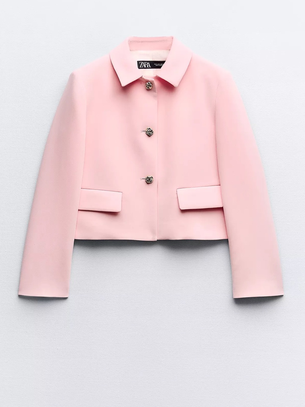 NWOT Zara Light Pink Cropped Blazer Jacket